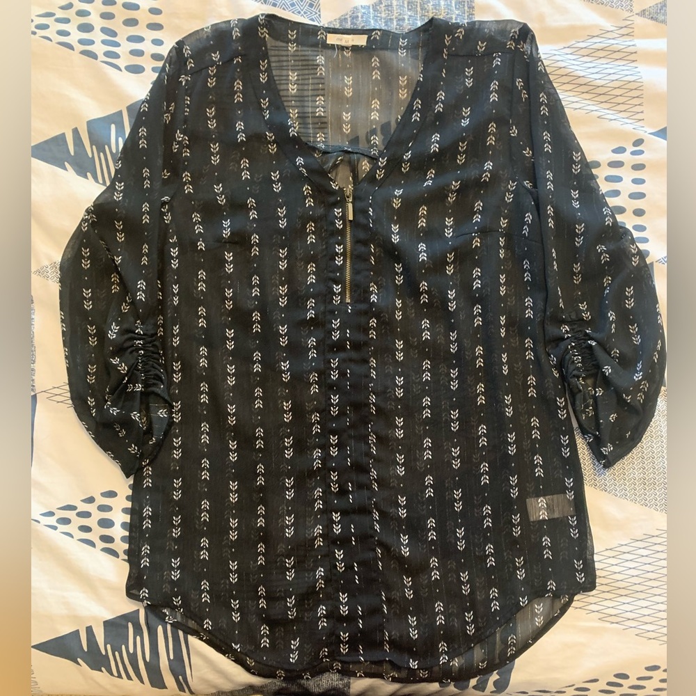 Maurices Blouse with Front Zip